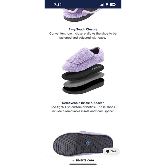 Silverts Slippers Shoes Mens 8 Womens 10 Extra Wide Easy Hook Loop SV15100 Black - Picture 7 of 16